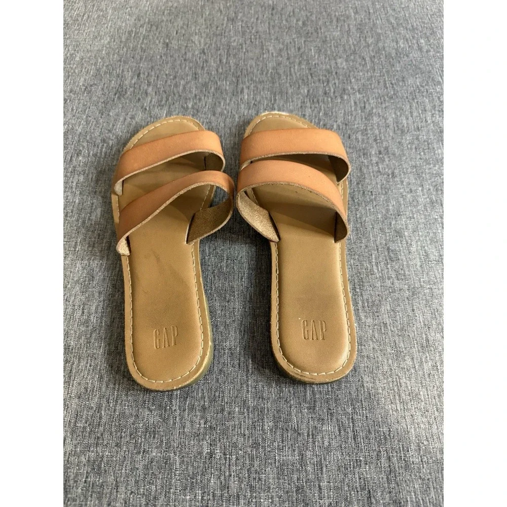 GAP Double Strap Slides Color Cognac Women's Sz 7